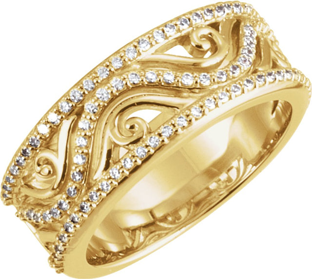 14K Yellow Gold 1/2 CTW Natural Diamond Anniversary Band