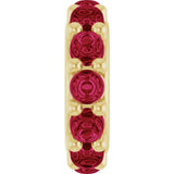 14K Yellow Gold Lab-Grown Ruby Cabochon Spacer Charm/Pendant