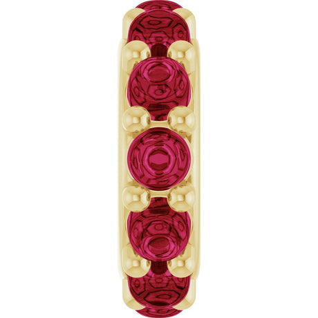 14K Yellow Gold Lab-Grown Ruby Cabochon Spacer Charm/Pendant