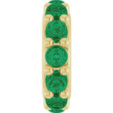 14K Yellow Gold Lab-Grown Emerald Cabochon Spacer Charm/Pendant