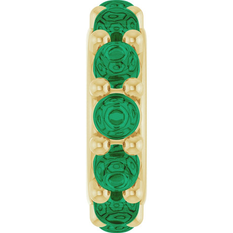 14K Yellow Gold Lab-Grown Emerald Cabochon Spacer Charm/Pendant