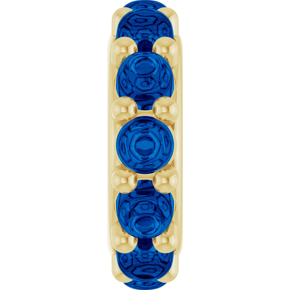 14K Yellow Gold Lab-Grown Blue Sapphire Cabochon Spacer Charm/Pendant