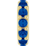 14K Yellow Gold Lab-Grown Blue Sapphire Cabochon Spacer Charm/Pendant