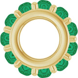 14K Yellow Gold Lab-Grown Emerald Cabochon Spacer Charm/Pendant