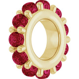 14K Yellow Gold Lab-Grown Ruby Cabochon Spacer Charm/Pendant