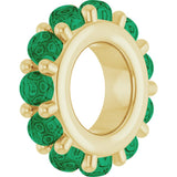 14K Yellow Gold Lab-Grown Emerald Cabochon Spacer Charm/Pendant