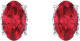 14K White Gold Lab-Grown Ruby Earrings