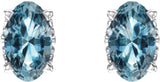 14K White Gold Natural Sky Blue Topaz Earrings