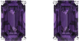 14K White Gold Natural Amethyst Earrings