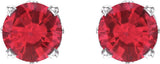 14K White Lab-Grown Ruby 4-Prong Scroll Setting® Stud Earrings