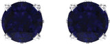 14K White Lab-Grown Sapphire 4-Prong Scroll Setting® Stud Earrings