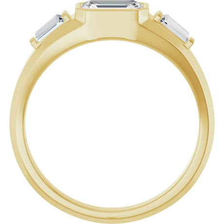 14K Yellow Gold 1 1/2 CTW Lab-Grown Diamond Three-Stone Band