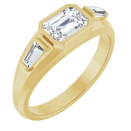 14K Yellow Gold 1 1/2 CTW Lab-Grown Diamond Three-Stone Band