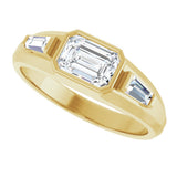 14K Yellow Gold 1 1/2 CTW Lab-Grown Diamond Three-Stone Band