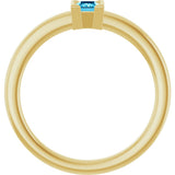 14K Yellow Gold Natural Aquamarine Family Stackable Ring
