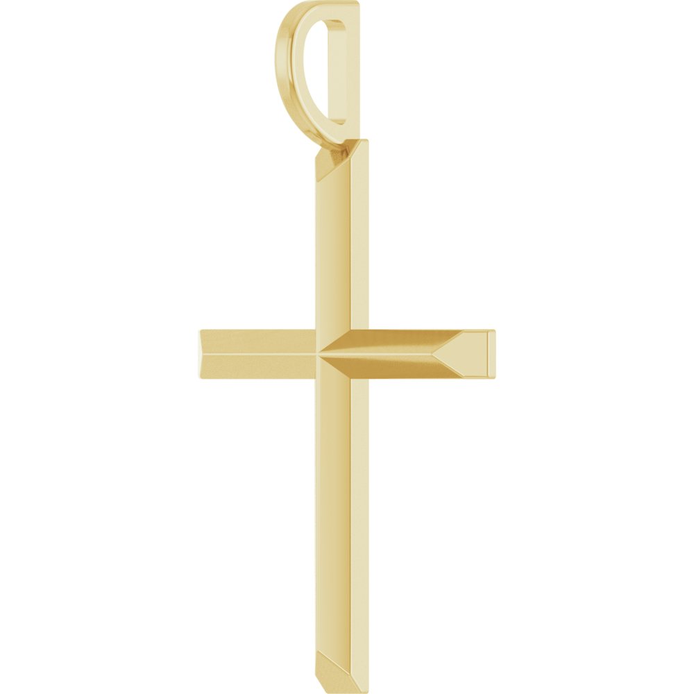 14K Yellow Gold Knife-Edge Cross Charm/Pendant