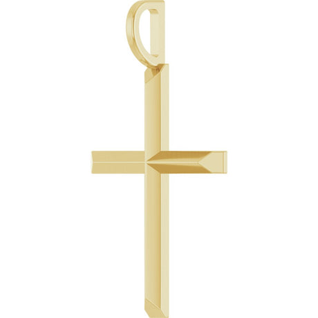 14K Yellow Gold Knife-Edge Cross Charm/Pendant