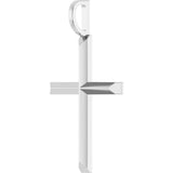 14K White Gold Knife-Edge Cross Charm/Pendant