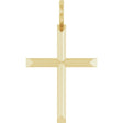 14K Yellow Gold Knife-Edge Cross Charm/Pendant
