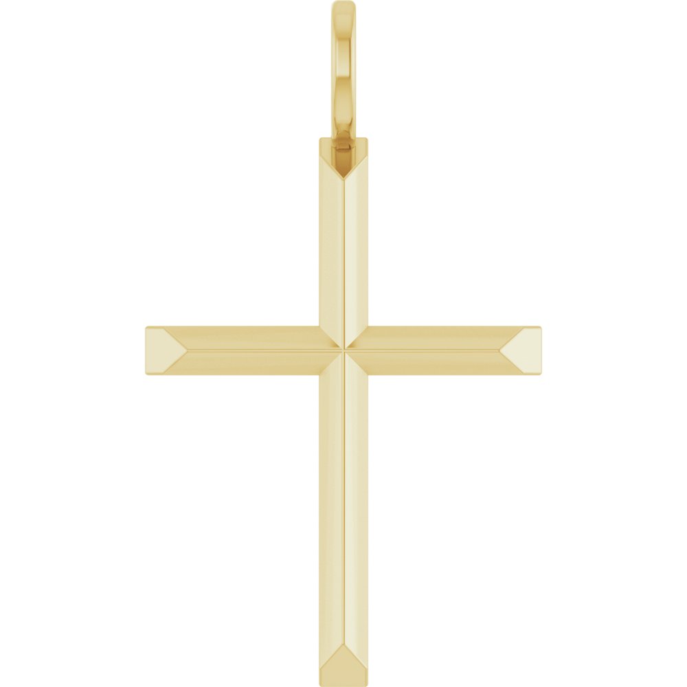 14K Yellow Gold Knife-Edge Cross Charm/Pendant