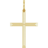14K Yellow Gold Knife-Edge Cross Charm/Pendant