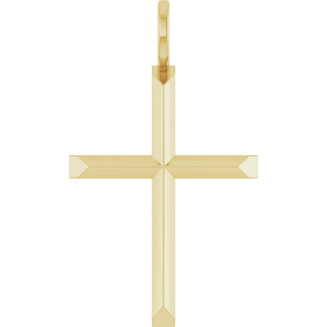 14K Yellow Gold Knife-Edge Cross Charm/Pendant