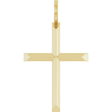 14K Yellow Gold Knife-Edge Cross Charm/Pendant