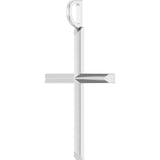 Sterling Silver Knife-Edge Cross Charm/Pendant