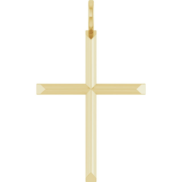 14K Yellow Gold Knife-Edge Cross Charm/Pendant