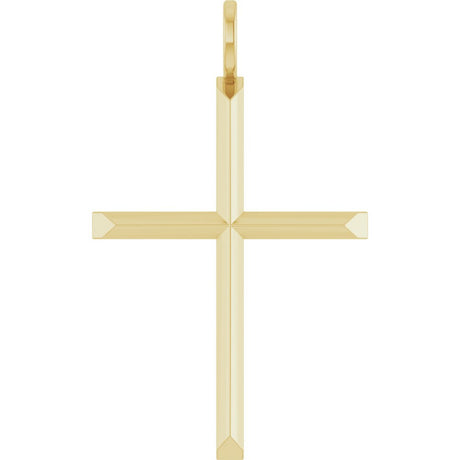 18K Yellow Gold-Plated Sterling Silver Knife-Edge Cross Charm/Pendant