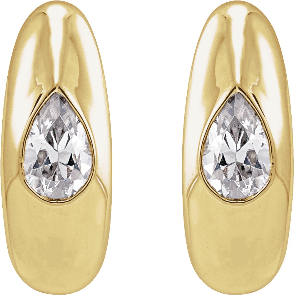 14K Yellow Gold 1/3 CTW Lab-Grown Diamond 11.3 mm Hoop Earrings