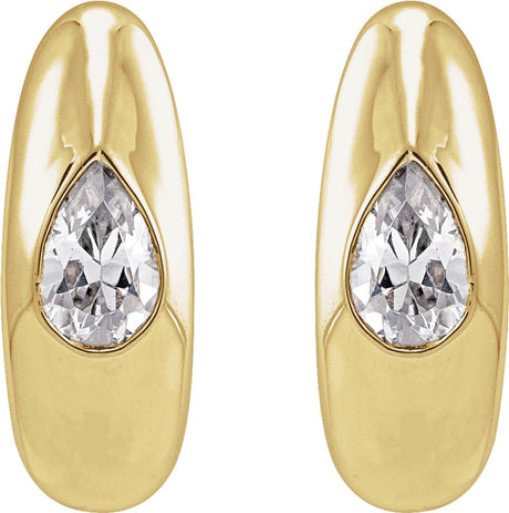 14K Yellow Gold 1/3 CTW Lab-Grown Diamond 11.3 mm Hoop Earrings