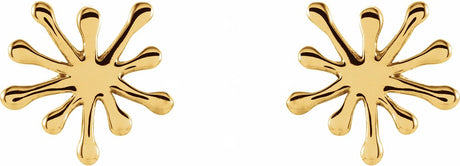 14K Yellow Burst Stud Earrings