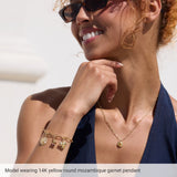 14K Yellow Gold Natural Mozambique Garnet Two-Stone Cherry Charm/Pendant