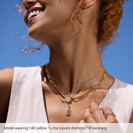 14K Yellow 1/6 CTW Natural Diamond 3-Station 18" Necklace