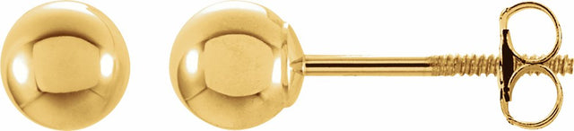 14K Yellow Gold 5 mm Ball Stud Earrings