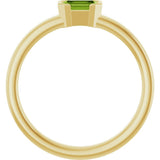 14K Yellow Gold Natural Peridot Family Stackable Ring