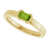 14K Yellow Gold Natural Peridot Family Stackable Ring