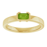 14K Yellow Gold Natural Peridot Family Stackable Ring