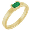 14K Yellow Gold Lab-Grown Emerald Family Stackable Ring