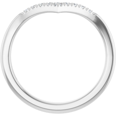 14K White Gold 1/8 CTW Lab-Grown Diamond Contour Band