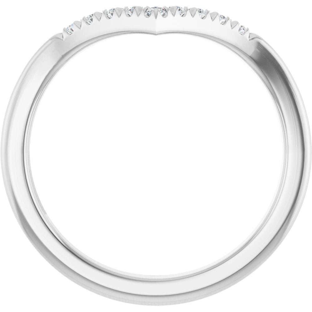 14K White Gold 1/8 CTW Lab-Grown Diamond Contour Band