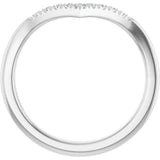 14K White Gold 1/8 CTW Lab-Grown Diamond Contour Band