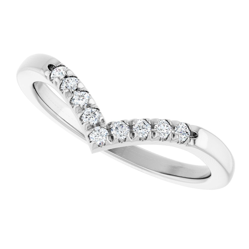 14K White Gold 1/8 CTW Lab-Grown Diamond Contour Band