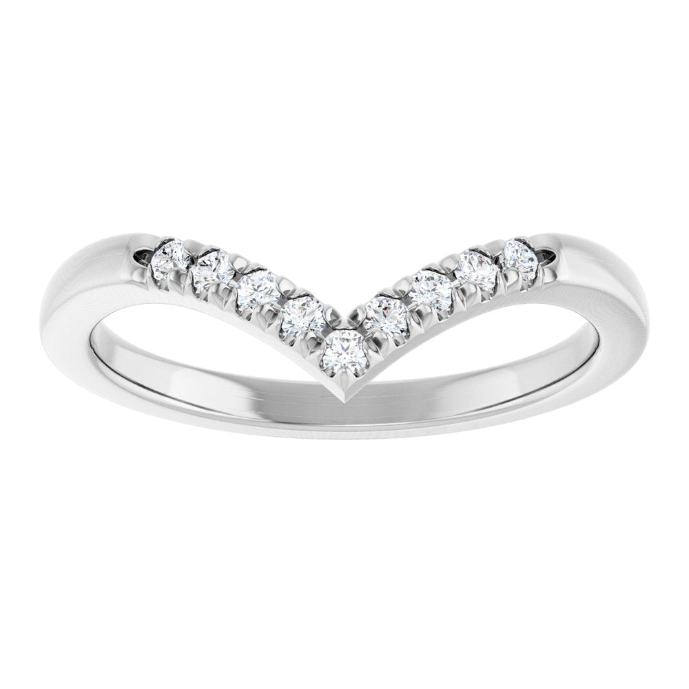 14K White Gold 1/8 CTW Lab-Grown Diamond Contour Band