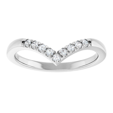 14K White Gold 1/8 CTW Lab-Grown Diamond Contour Band
