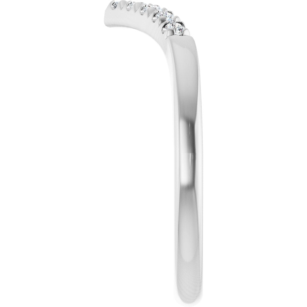 14K White Gold 1/8 CTW Lab-Grown Diamond Contour Band