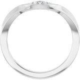 14K White Gold 1/8 CTW Natural Diamond Contour Band