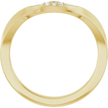 14K Yellow Gold 1/8 CTW Natural Diamond Contour Band