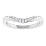 14K White Gold 1/8 CTW Natural Diamond Contour Band